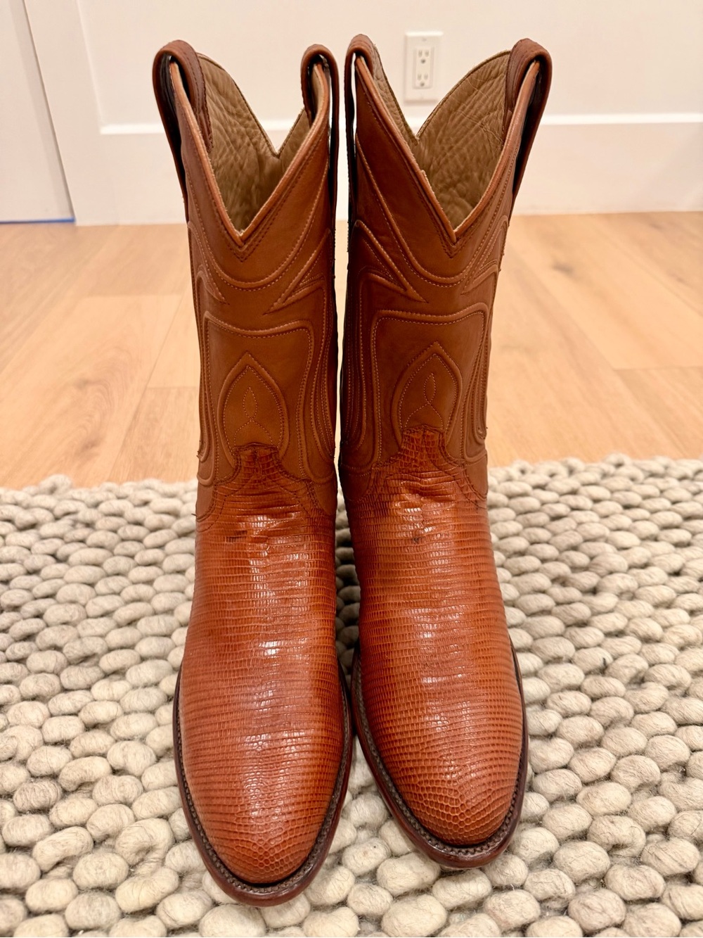 Tecovas The Nolan Bourbon color Lizard Cowboy Boots